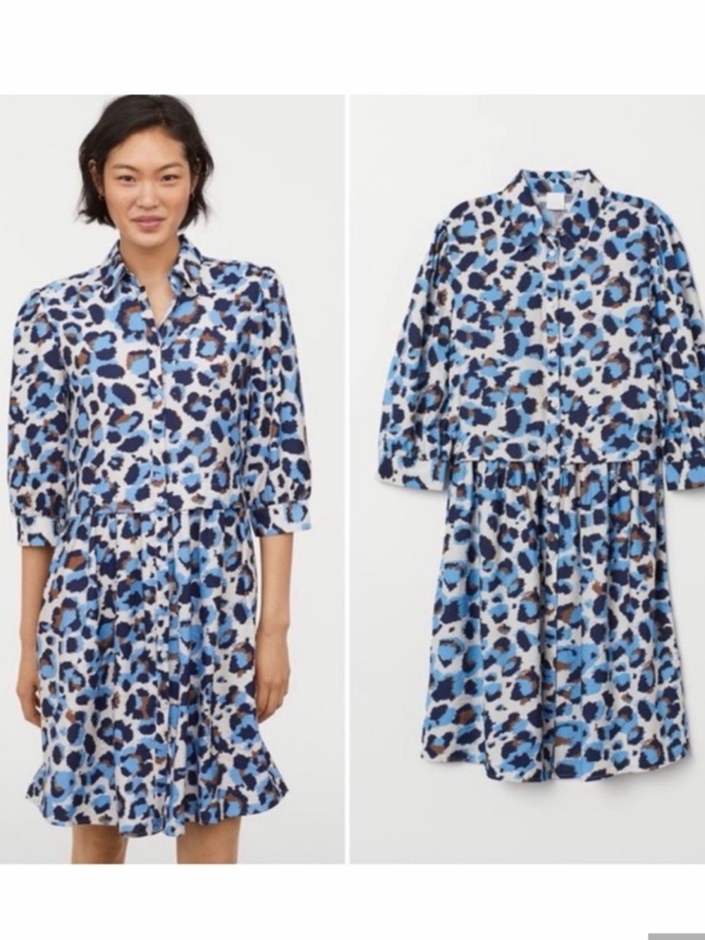 H&M Leopard Print Shirt Dress